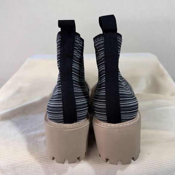 Charleston Shoe Co Womens Striped Lug Sole Platform Murphy Boot Gray Size 9 NWOT - Picture 4 of 7